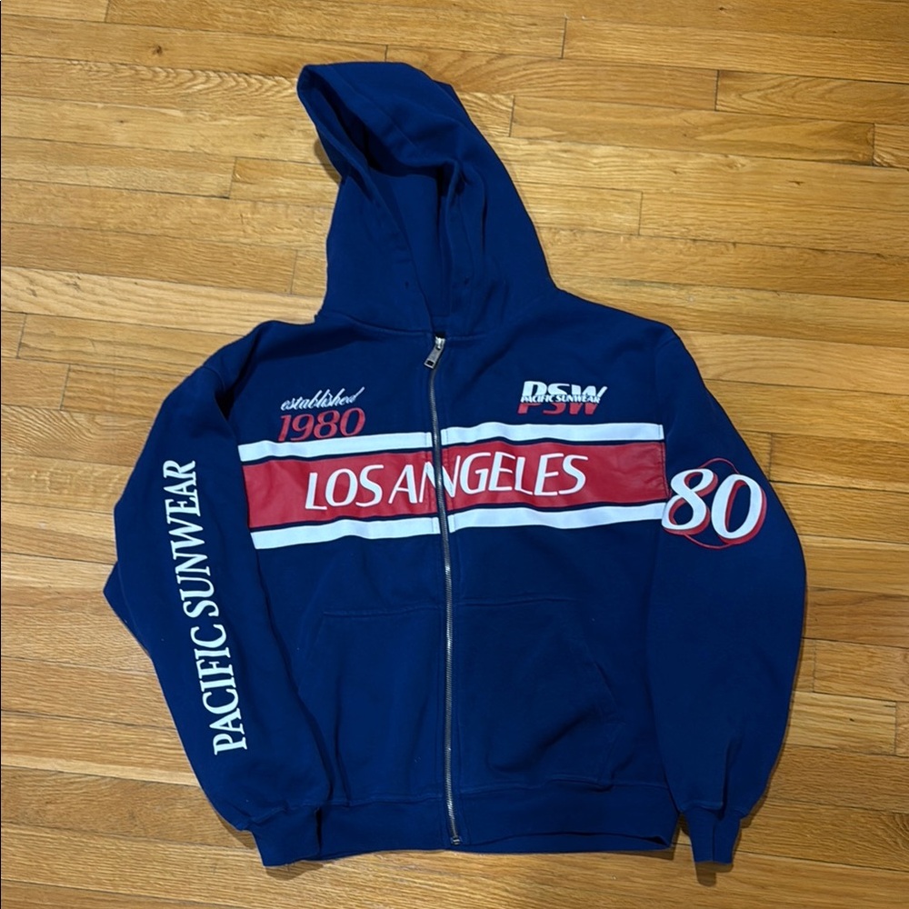 PacSun Pacific Sunwear Los Angeles Blue Zip Up Hoodie